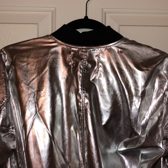 GB Silver Zipper Disco Jacket Medium NWT 🪩 🧥 - Picture 10 of 12